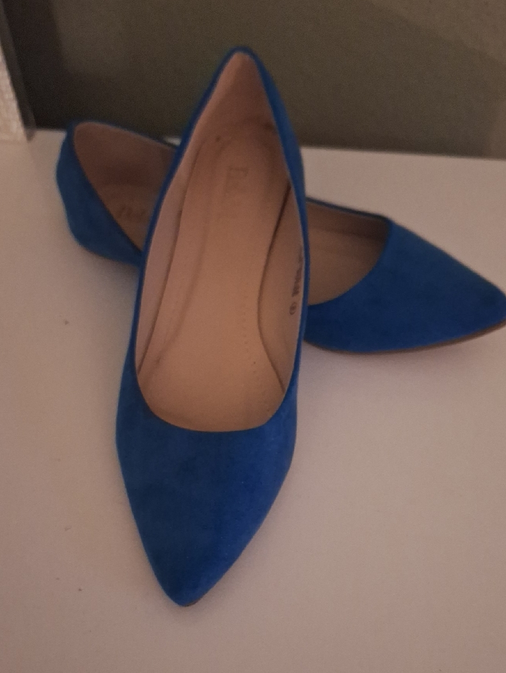 Bella Marie Pointed Toe Flats in Royal Blue